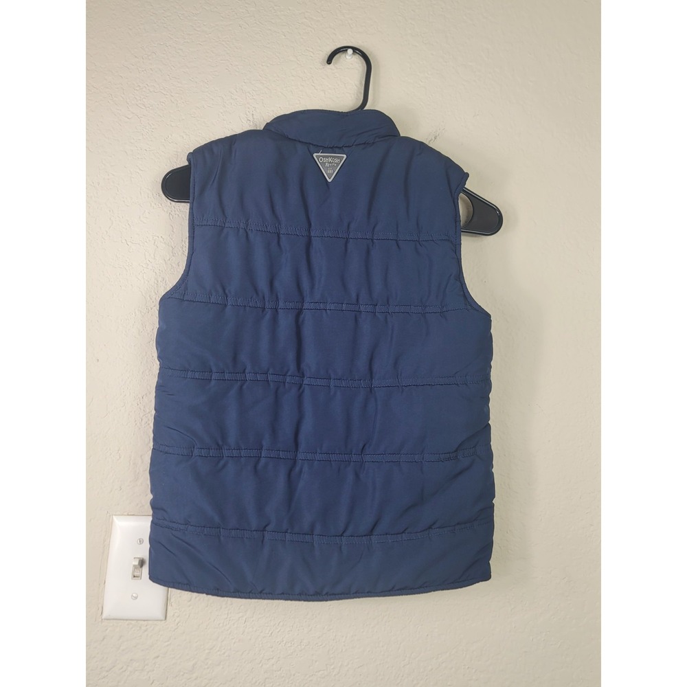 OshKosh B'gosh Puffer Vest Full Zip Quilted Outerwear Boys Size 8 Navy Winter - Picture 3 of 6